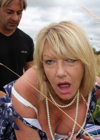 orny British housewife gets a dose of her husband’s cock out in the fields