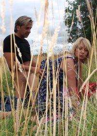 orny British housewife gets a dose of her husband’s cock out in the fields