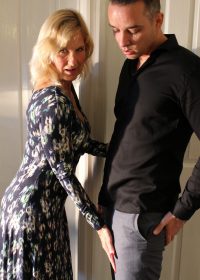 Busty, mature housewife teaching a neighbourhood lad a thing or two about sex